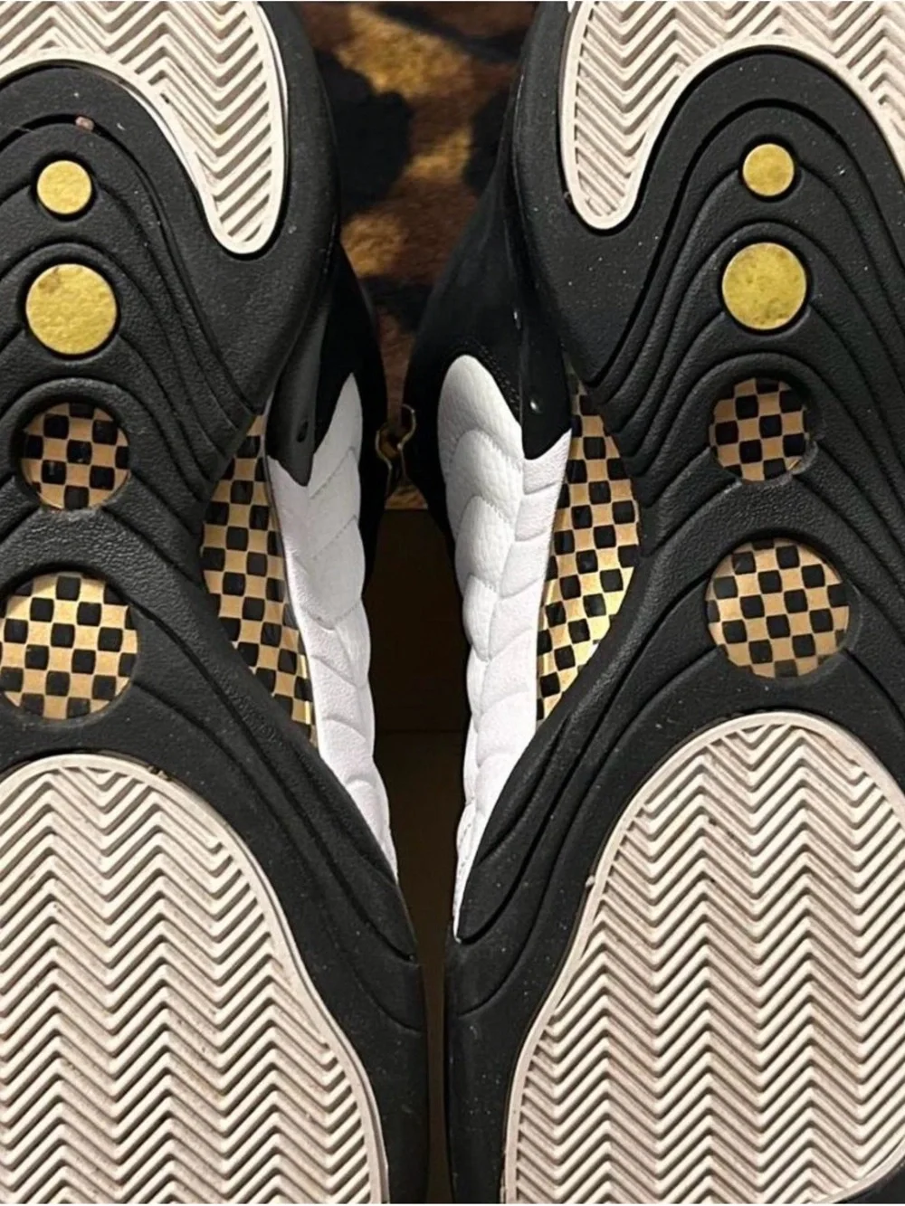Jordan Men's Black White with Gold Jumpman Sneakers